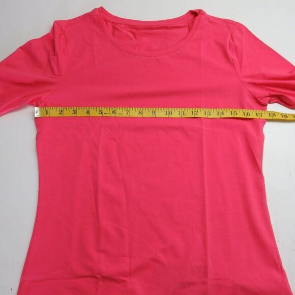 Escalier Long Sleeve Shirt Women's Size Medium Pink Cotton Spandex Blend - Picture 8 of 13